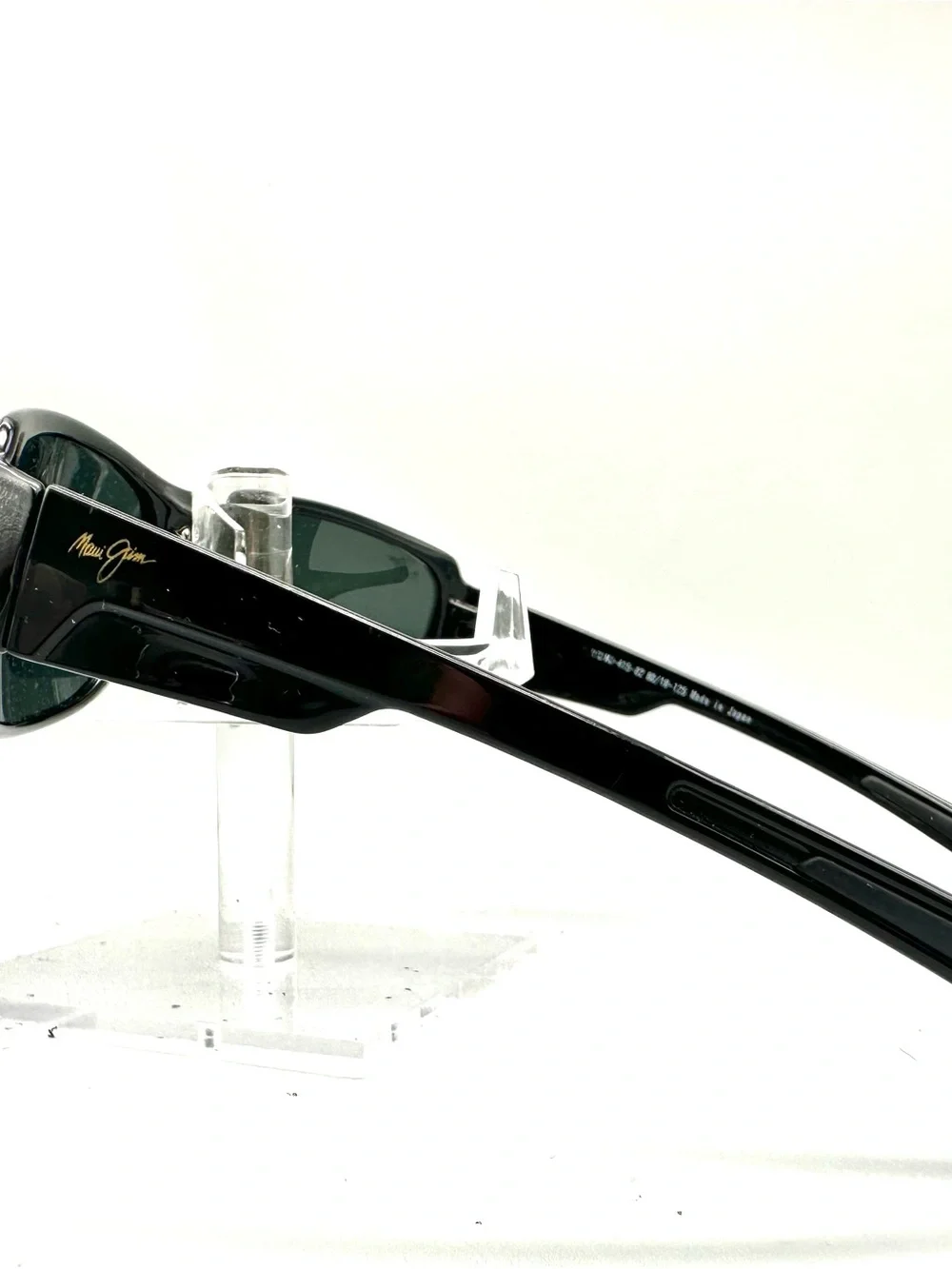 Maui Jim Bamboo Forest MJ-415-02 Black Polarized Wrap Sunglasses Japan FLAW